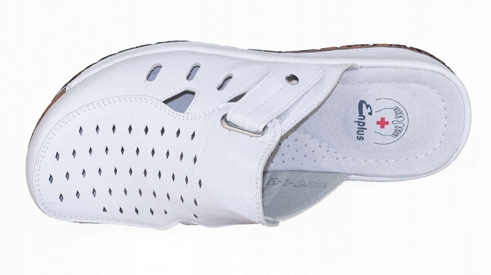 KLAPKI DAMSKIE ZDROWOTNE MEDYCZNE PRZEWIEWNE Kolor biały