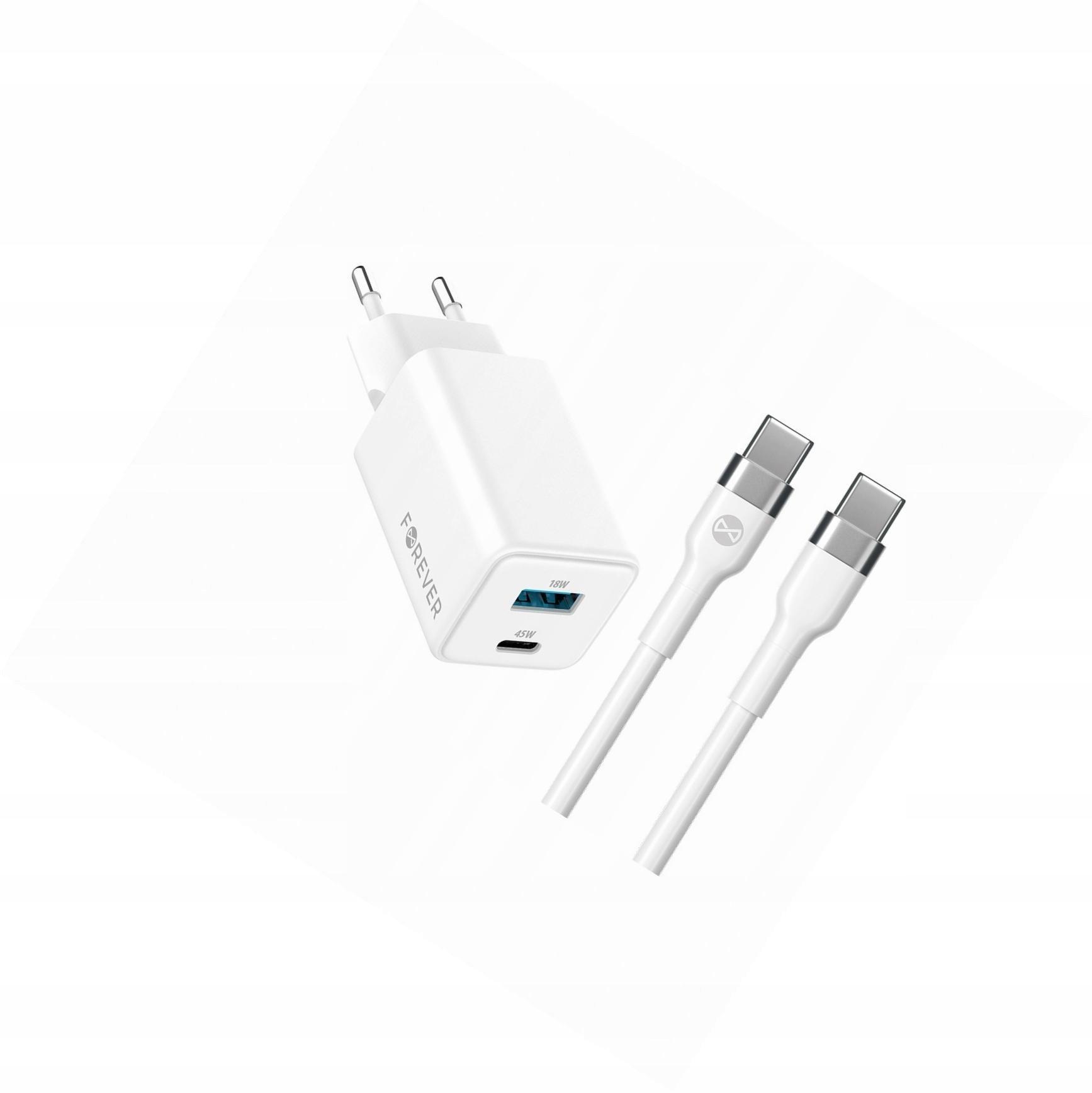 Szybka ładowarka GaN 45W 2 wejścia Usb i Usb-c z kablem do Samsung Z Flip 4