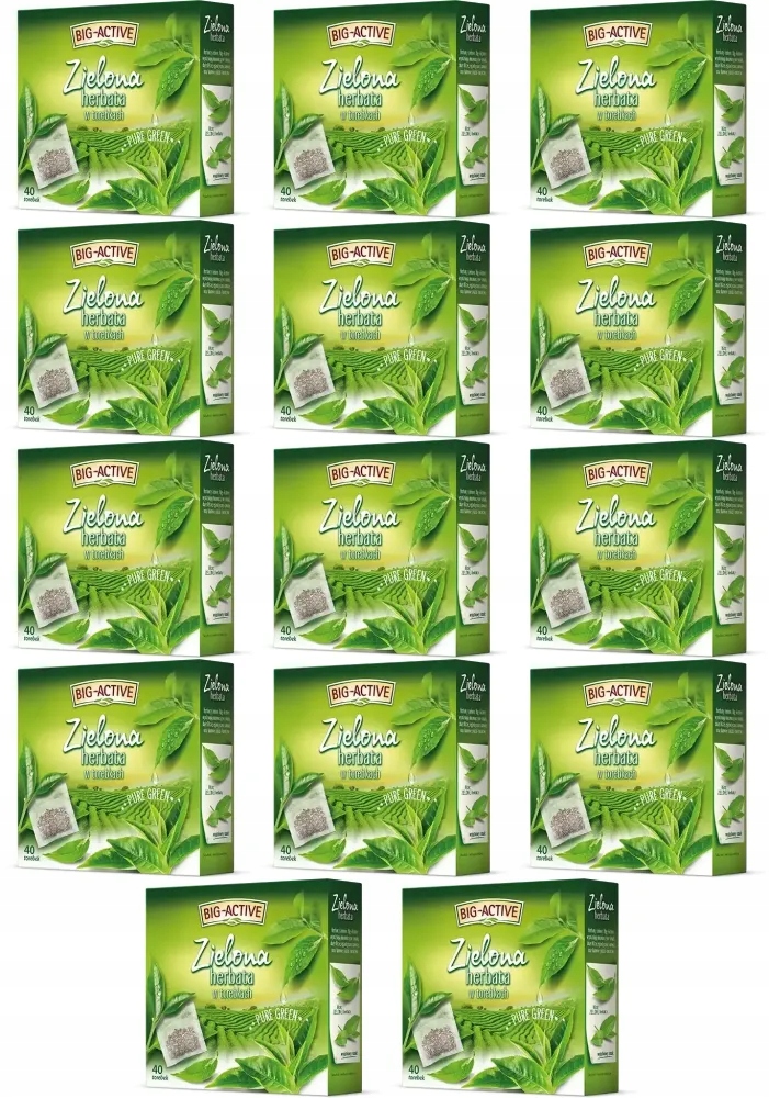 Big Active herbata Zielona Pure Green 40 Torebek x14