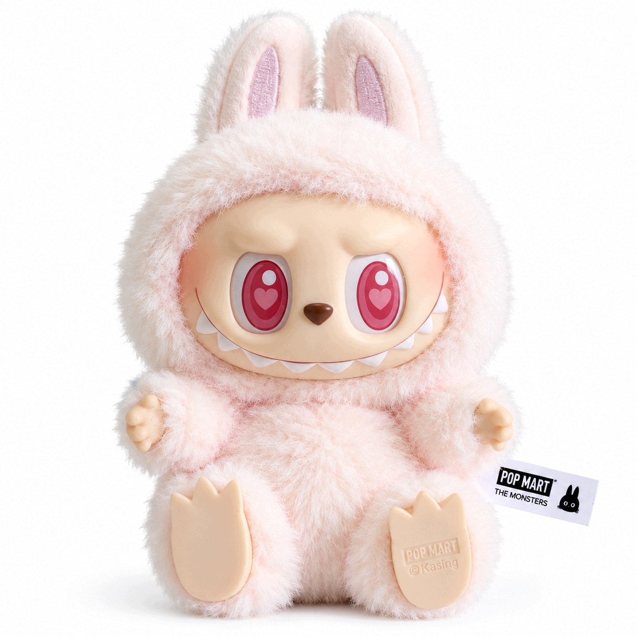 Labubu The Monsters Pop Mart różowy 17 cm serduszka pluszak