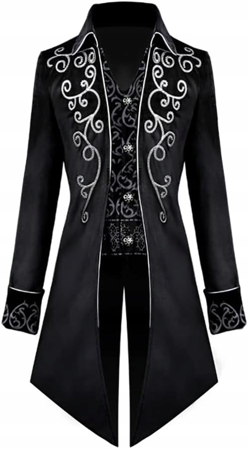 Pánský kostým Frak Kostým Gotický Steampunkový Elegantní Surdut Černý 3XL