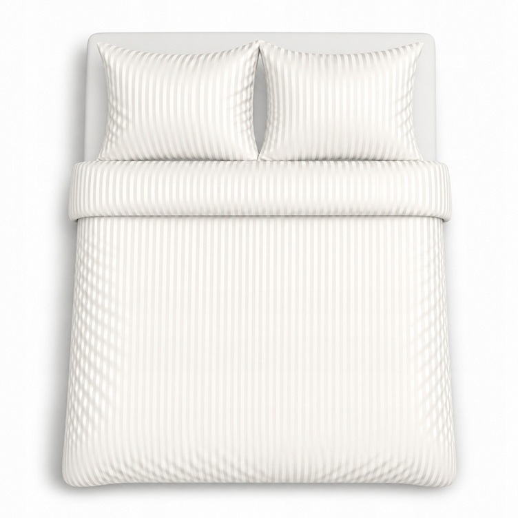 Povlečení damaškové elegantní hotelové pásy premium 200x220 ecru