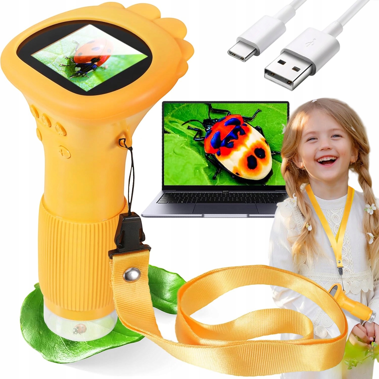 Mini Digitální Optický Mikroskop Pro Děti 2 Palce 1000X Hd Odolný A Výkonný