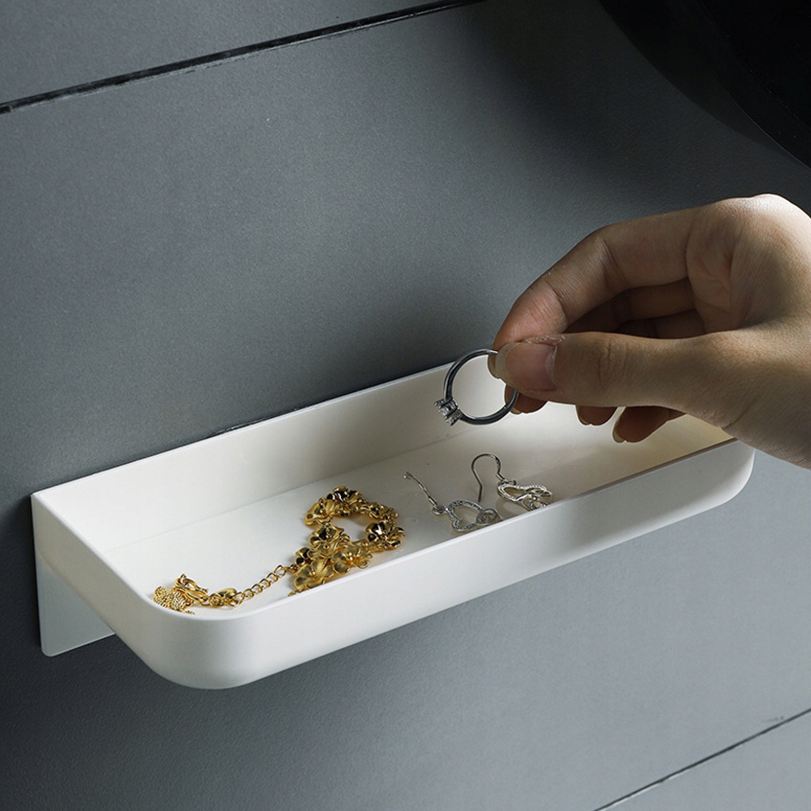 STOJAK ŚCIENNY PÓŁKI TOALETOWE PÓŁKA PLASTIKOWA 2 Marka bez marki