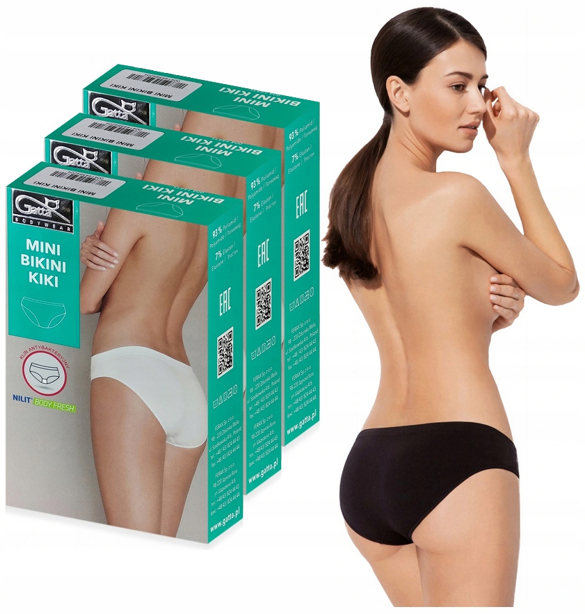 

Figi Majtki Gatta Mini Bikini Kiki Czarne 3-PAK S