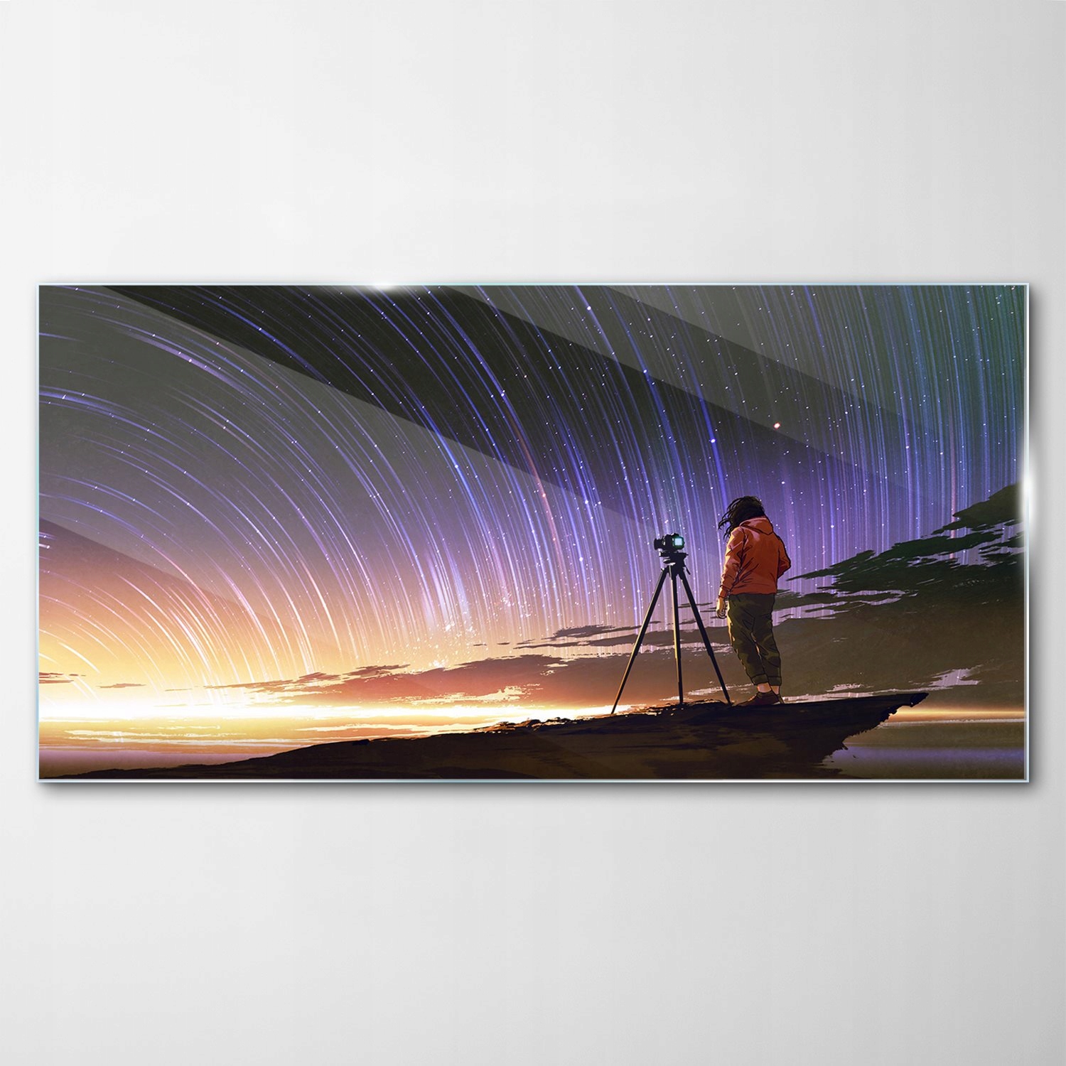 Obraz na skle Dekor Hvězdy Východ Slunce 120x60