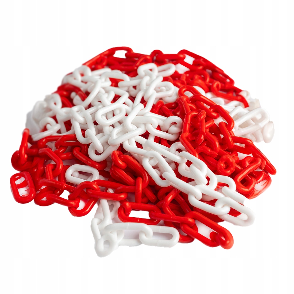 Výstražný řetěz bílo-červený blokovací plastový 6 mm Rolka 100 m