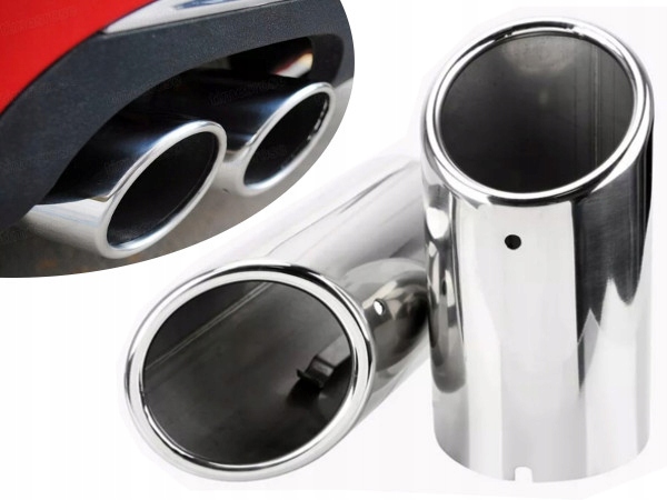 2x Nakładki Końcówka Wydechu Chromowane Tłumika Audi A4 S4 B8 A5 8T 8F