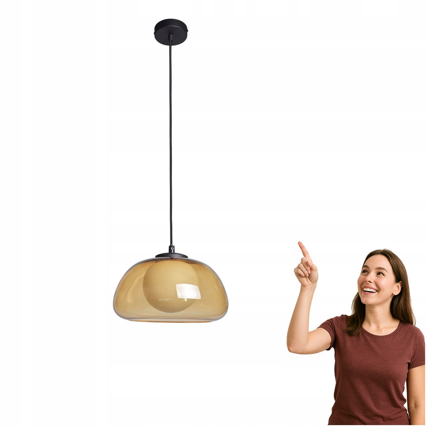 Závěsná lampa Ainale PND-54637-1-BK-YLL Italux