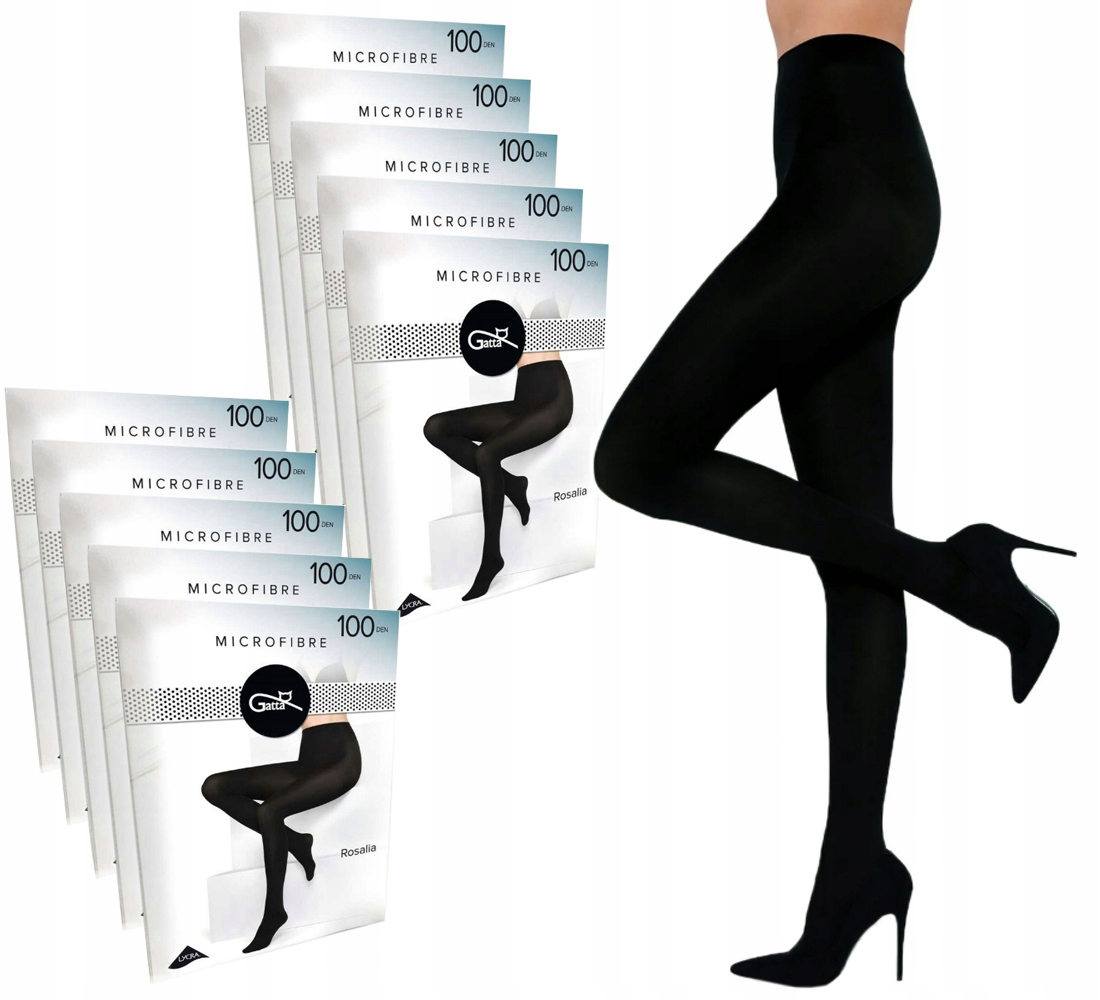 10 X Punčocháče Gatta Rosalia 100 Den 5-XL Nero