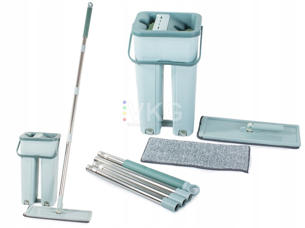 

Mop Płaski Regulowany Wiadro Dwukomorowe Zestaw