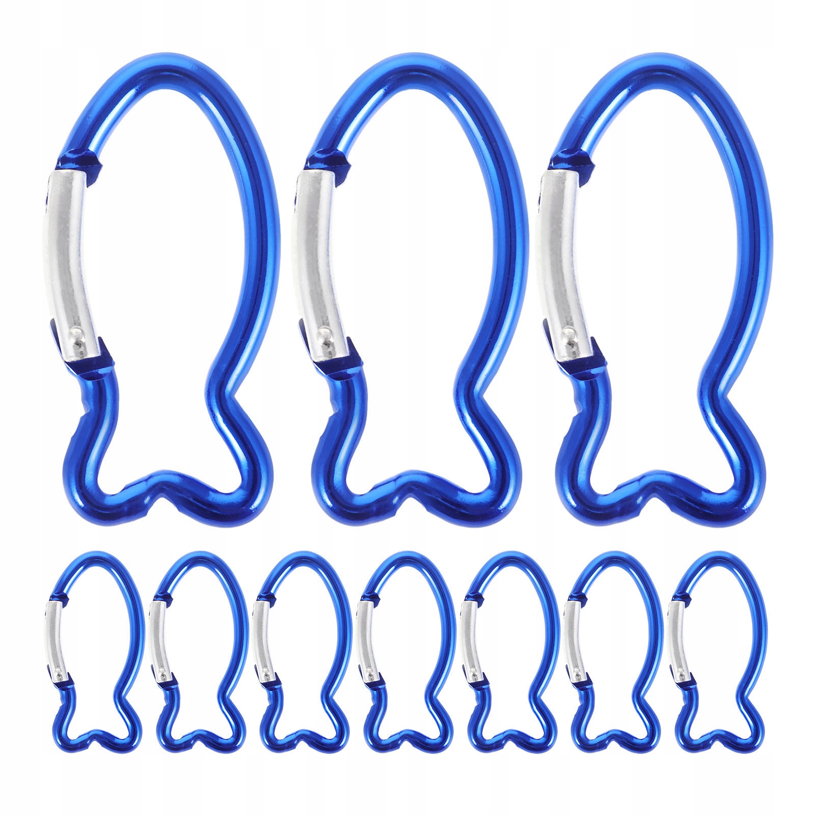 18Pcs Aluminum Fish Shape Carabiner Clips for Backpack & Bottle
