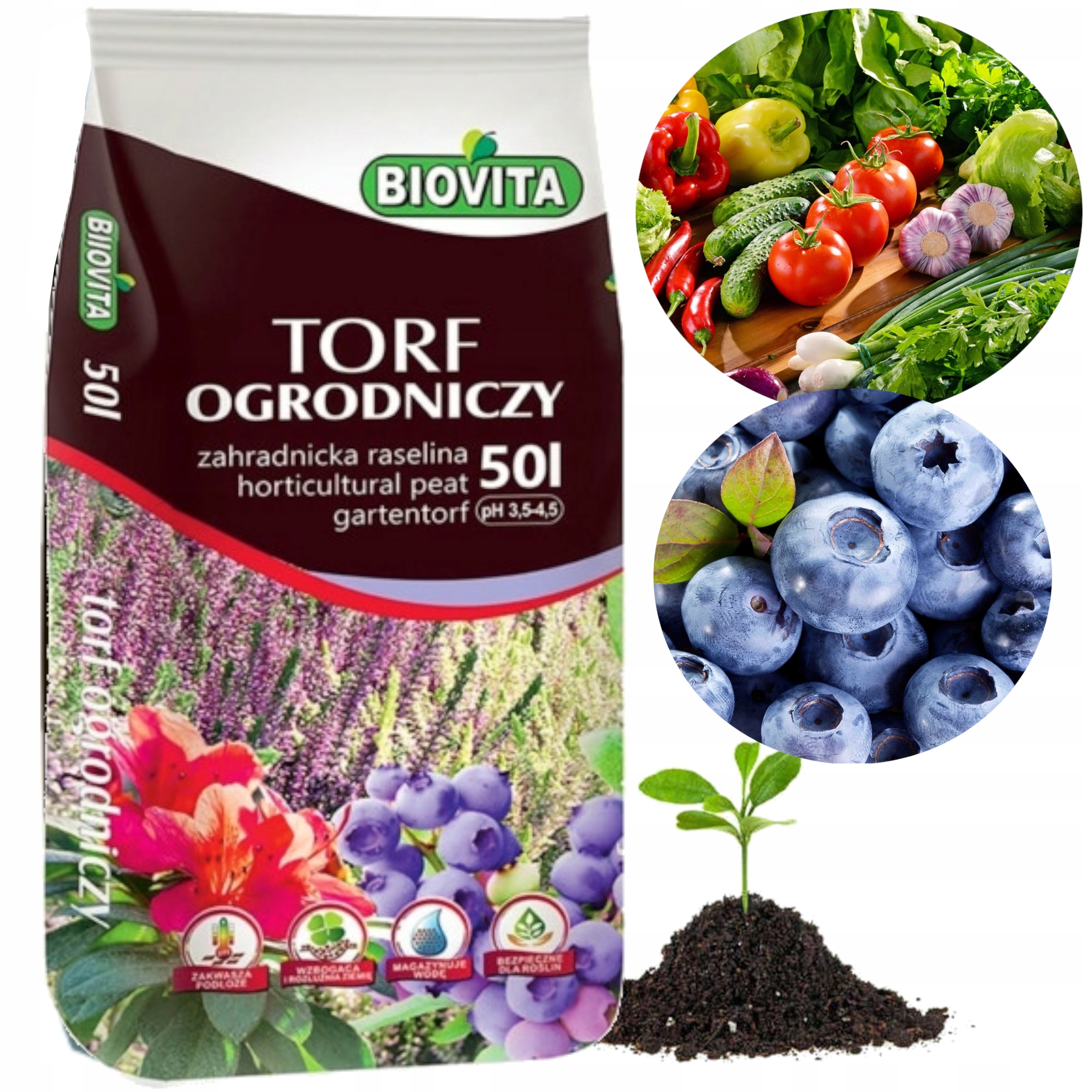 

Torf Ogrodniczy Kwaśny 50L pH 3,5-4,5 Biovita