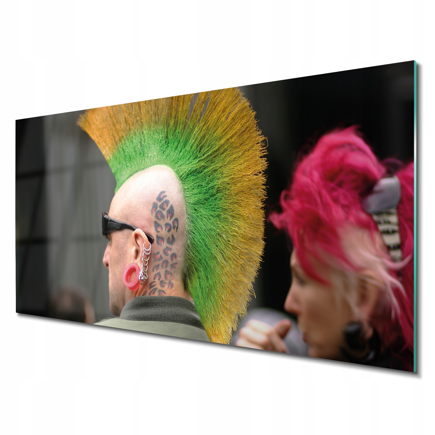 Fotoobraz na skle Punk tetovanie vlasy 140x70