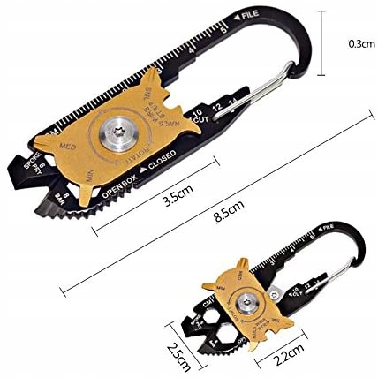 BRELOK DO KLUCZY MULTITOOL KARABIŃCZYK WIELOFUNKCYJNY 20W1 ZAWIESZKA EDC Liczba dodatkowych narzędzi 20