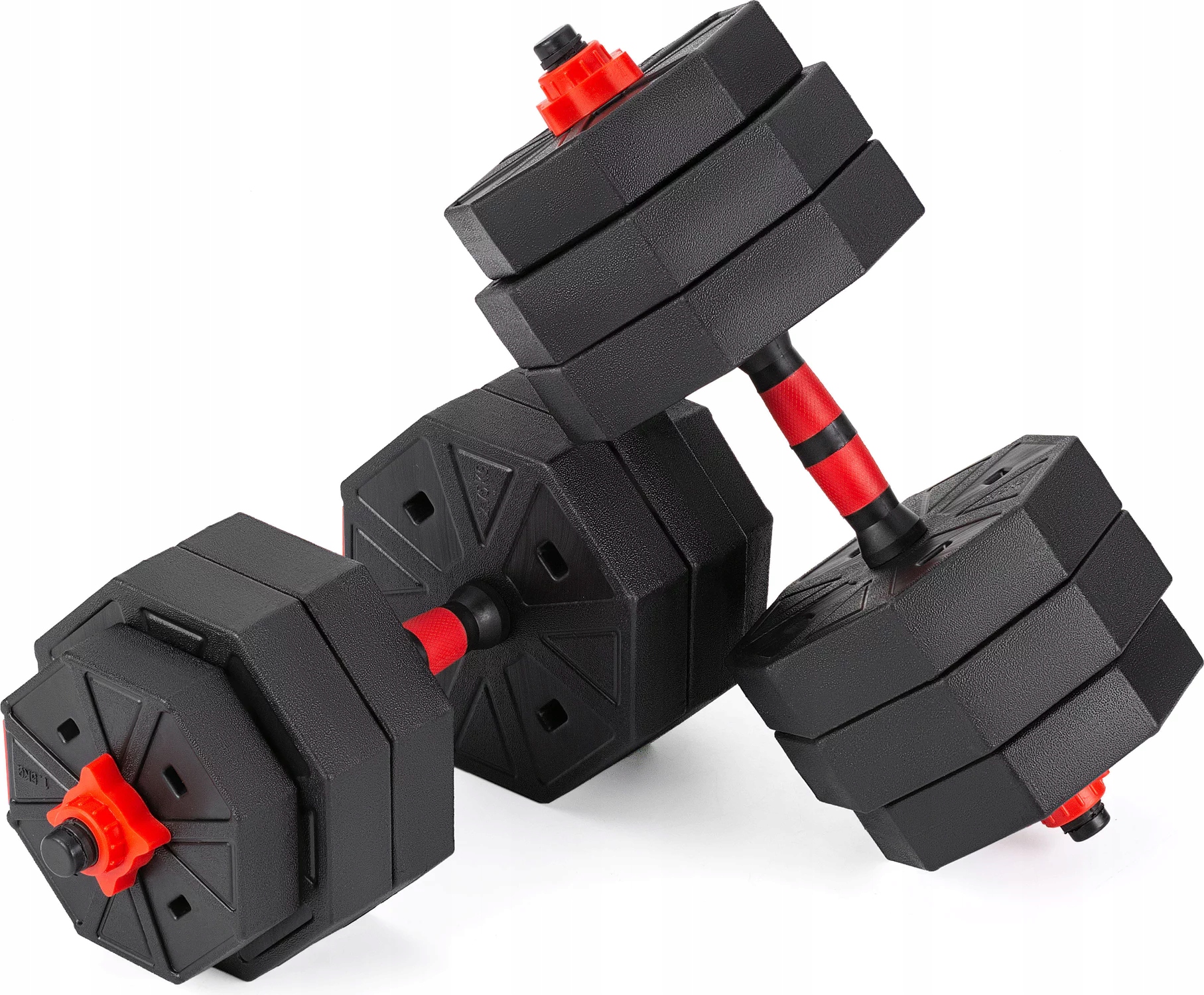 ZESTAW HANTLI REGULOWANYCH 2X20KG ZE SZTANGĄ GYMTEK Cechy dodatkowe antypoślizgowy uchwyt zaciski w zestawie