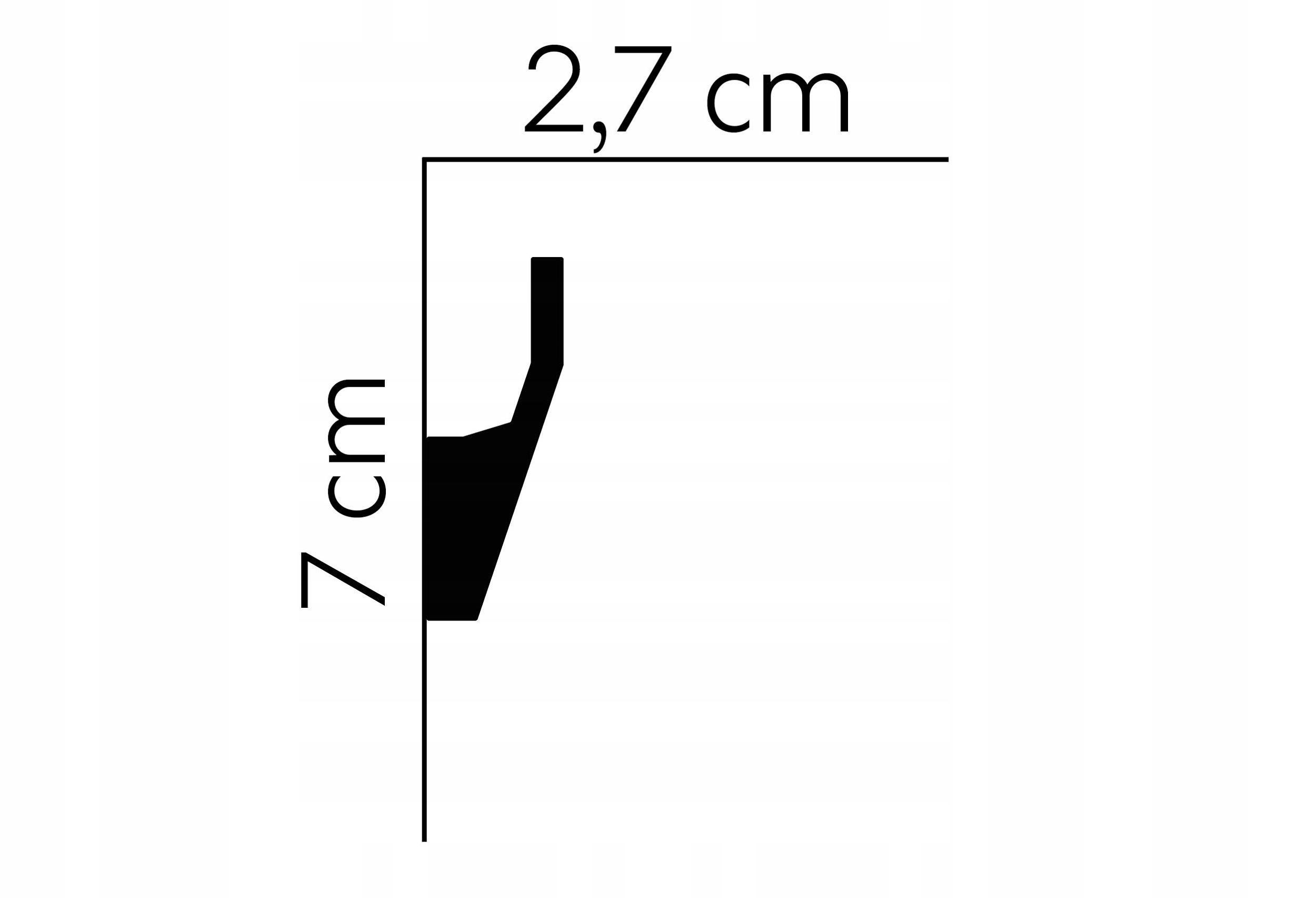LISTWA SUFITOWA OŚWIETLENIOWA MD118. PRZYSUFITOWA Szerokość 27 mm