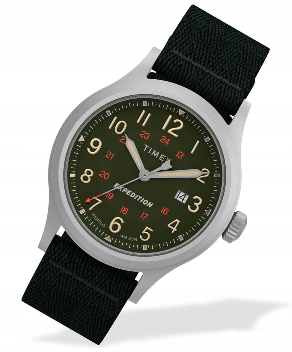 Pánské hodinky na řemínku Timex Expedition TW2V65700 Podsvícení Gravírování
