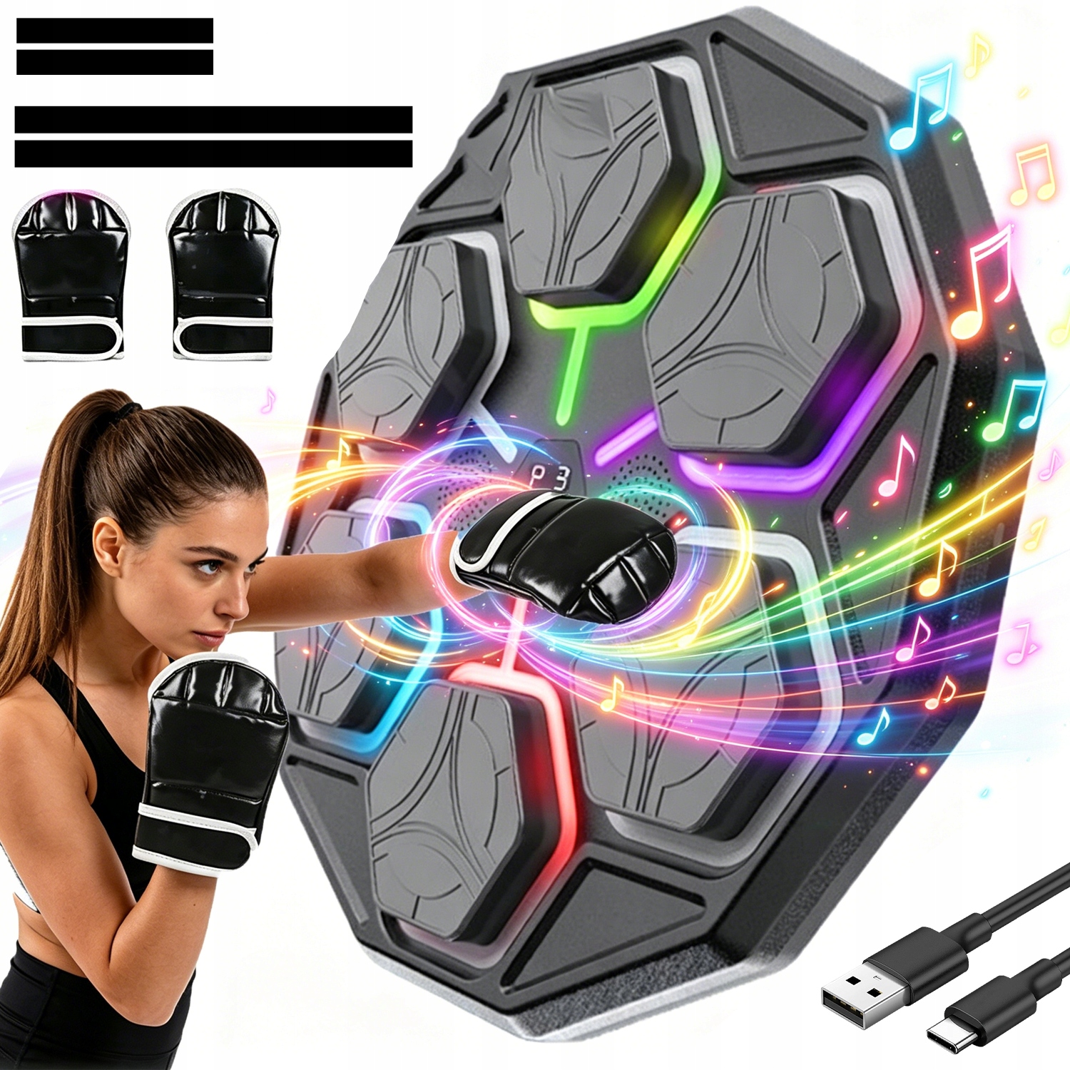 Nowoczesny Led Muzyczny Maszyna Bokserska Bluetooth 3 Tryby Treningowe