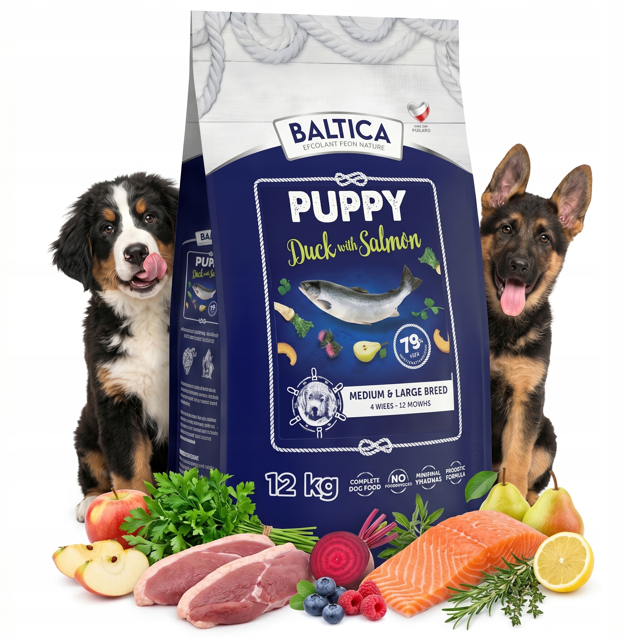 Baltica Puppy Duck & Salmon M/L 12KG Kaczka I Łosoś Szczenięta Duże Rasy