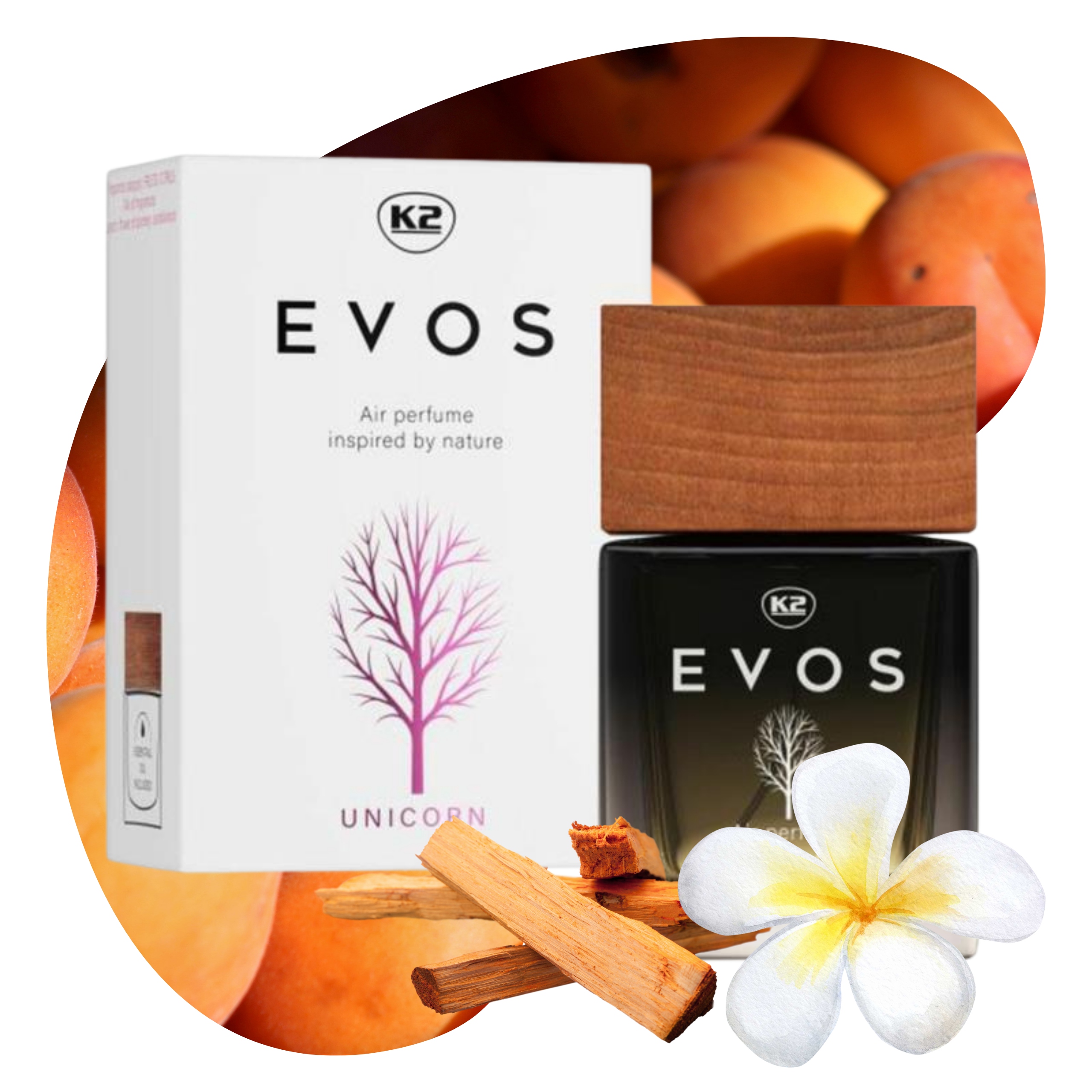 Naturalne perfumy odświeżacz do samochodu domu atomizer K2 EVOS UNICORN