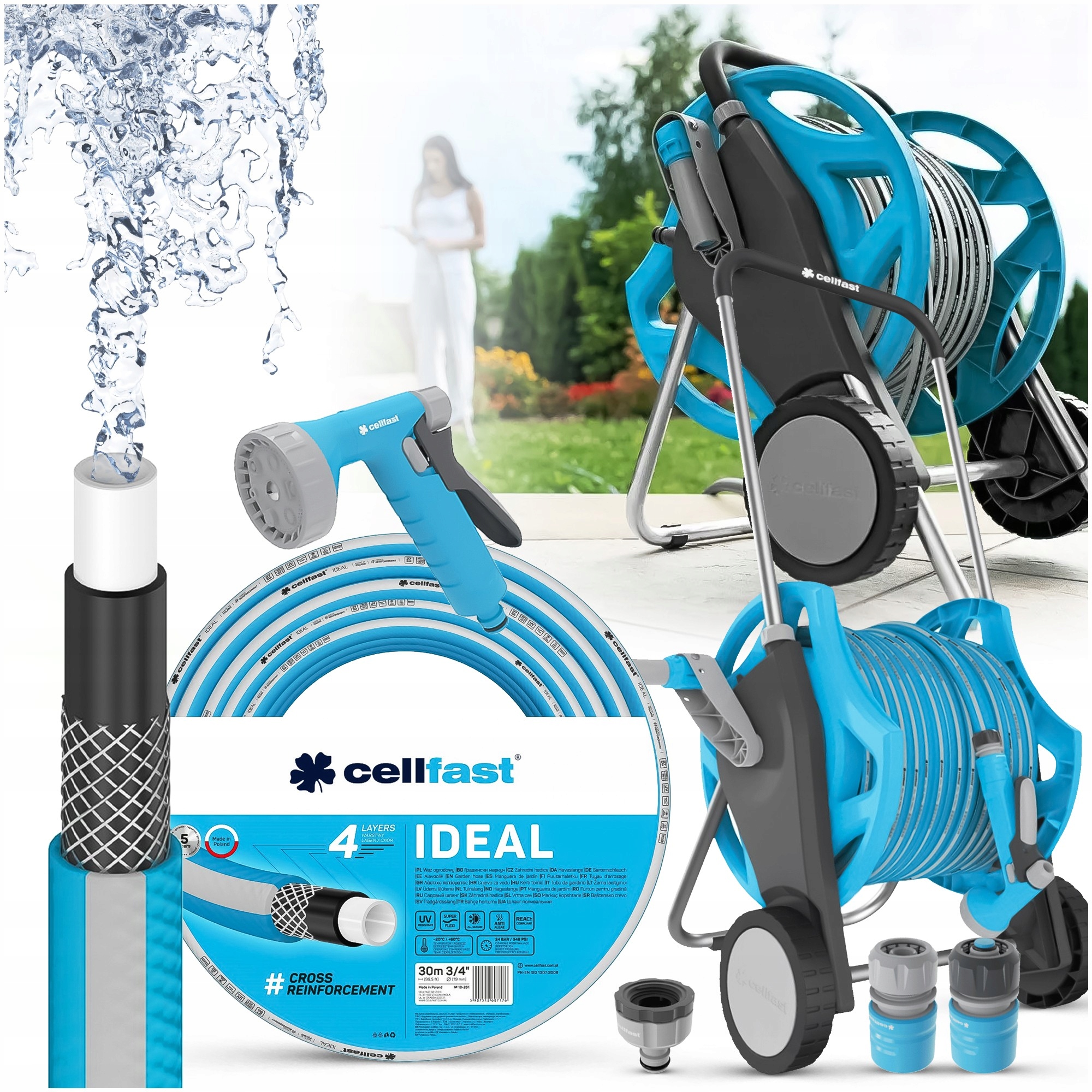 Sada Discover 3/4" 30 m Ideal hadica, vozík a príslušenstvo 55-063 Cell Fast