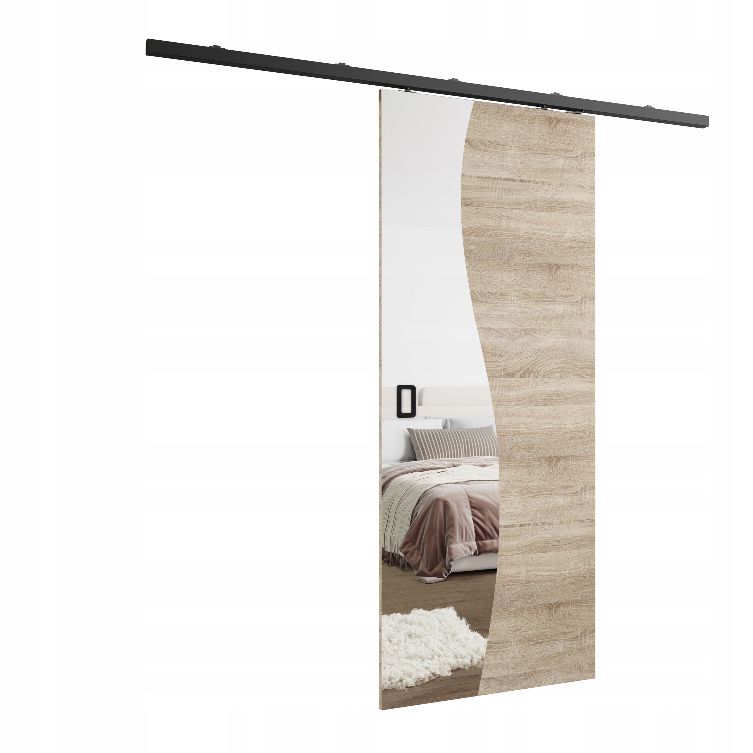 Nástěnné posuvné dveře HS-45 Bajla 70 dub sonoma zrcadlo