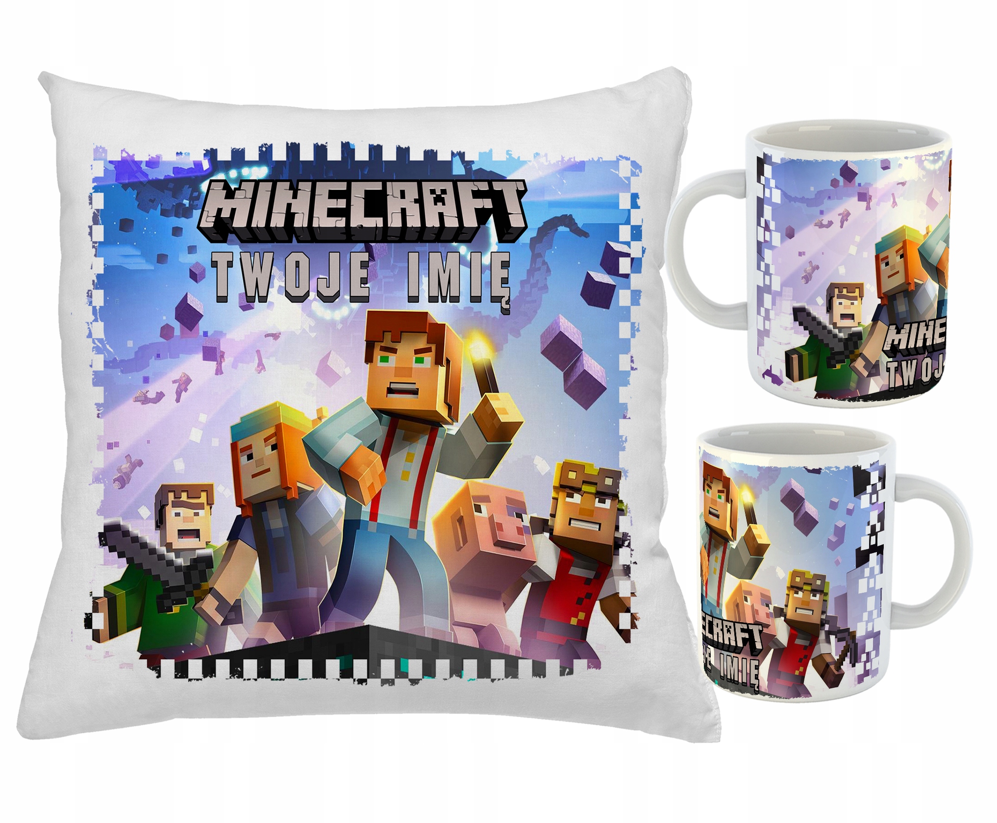 

Kubek Poduszka dla dziecka Minecraft +twoje Imię