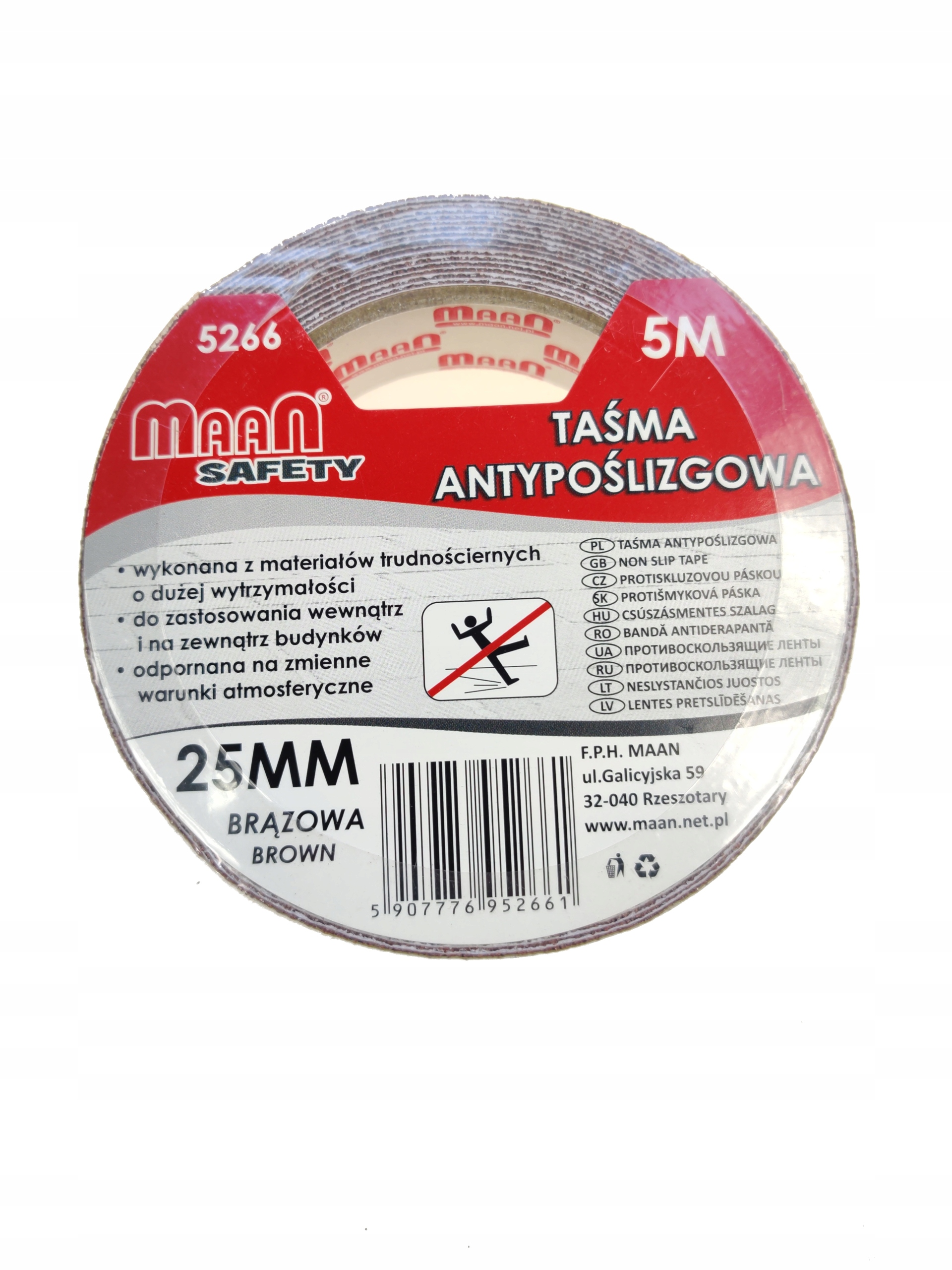 Taśma antypoślizgowa BRĄZOWA 25 mm x 5 m MOCNA Rodzaj taśma