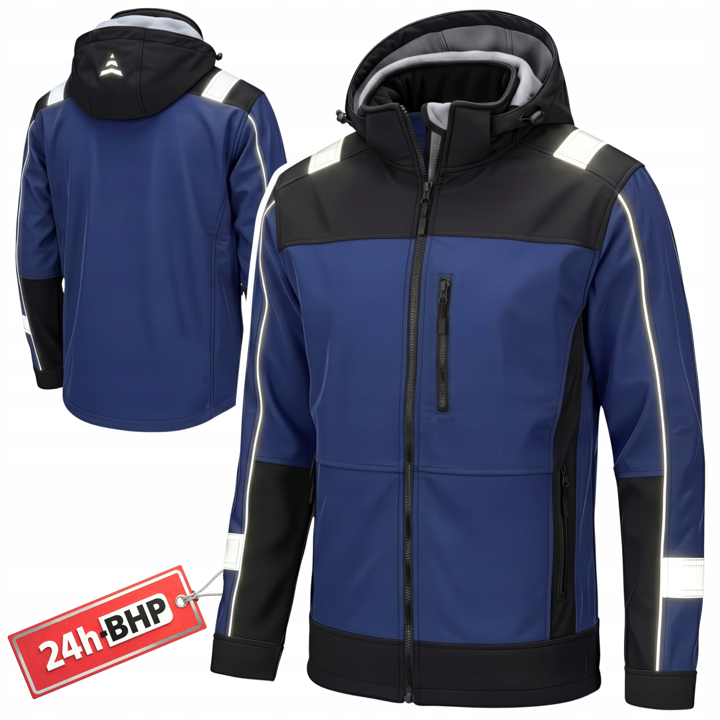 Softshell Odrazová Pracovní Bunda Bozp Pánská Voděodolná Teplá modrá