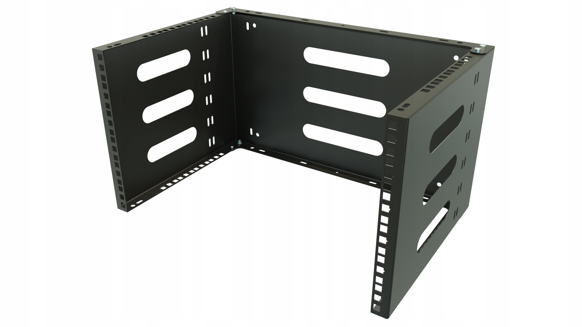 Uchwyt Ścienny Rack 19'' 6U/4U 330mm do Urządzeń Sieciowych Czarny Stalflex