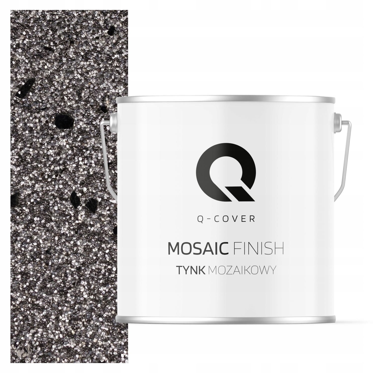 Mozaiková pryskyřičná omítka 7 kg Vnitřní barva Šedá tmavá s černou slídou M44