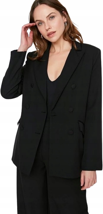 Trendyol Dámská Sako Černá S Knoflíky 42 Jqe