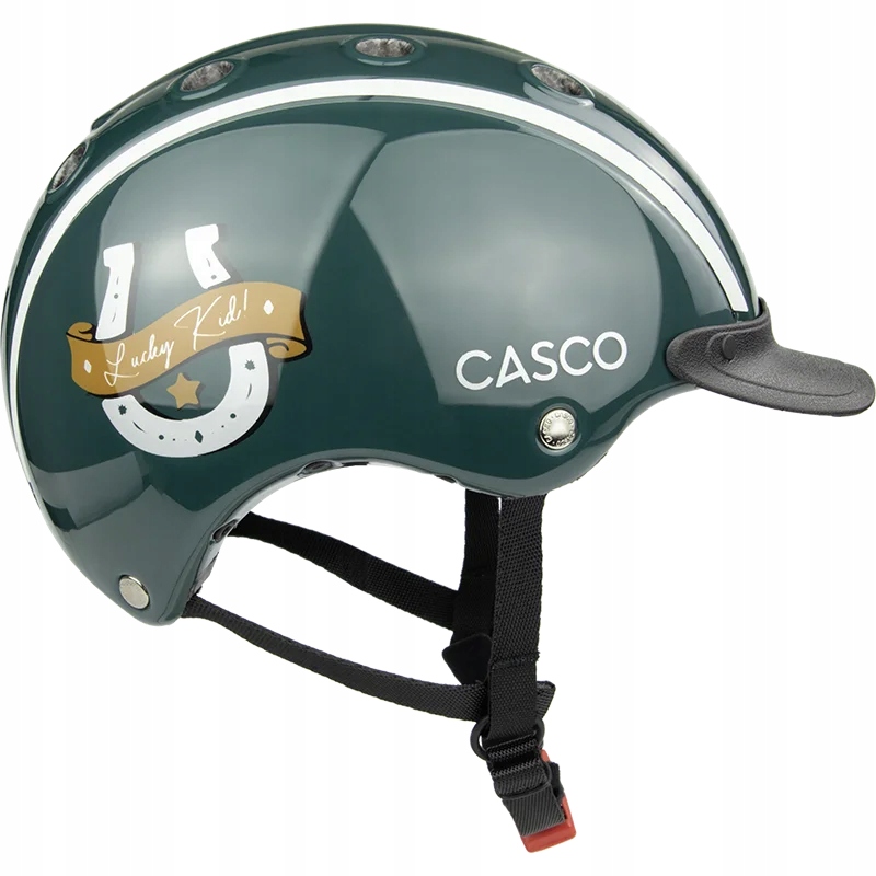 Jezdecká přilba Casco Nori Lucky Kid zelená s podkovou Xs (50-52)