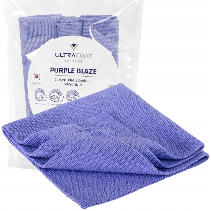 Ultracoat 40x40cm 2x Purple Blaze Miękkie Delikatne Bezszwowe Mikrofibry