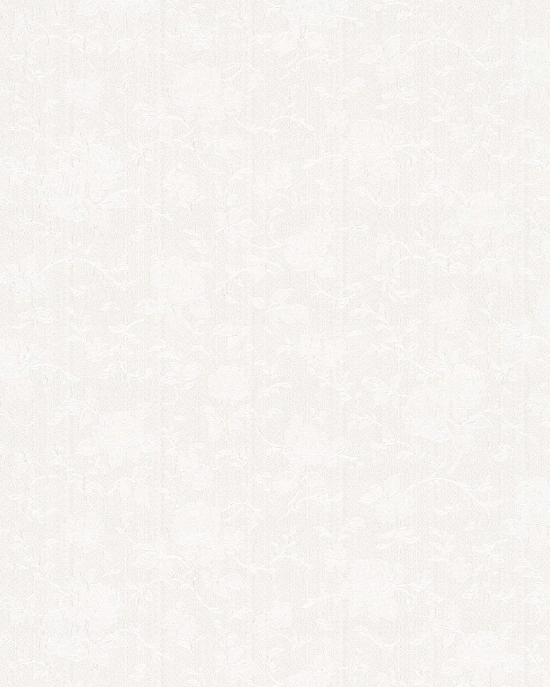 Vinylová Tapeta Lisovaná Květinami, Bílá, Omyvatelná