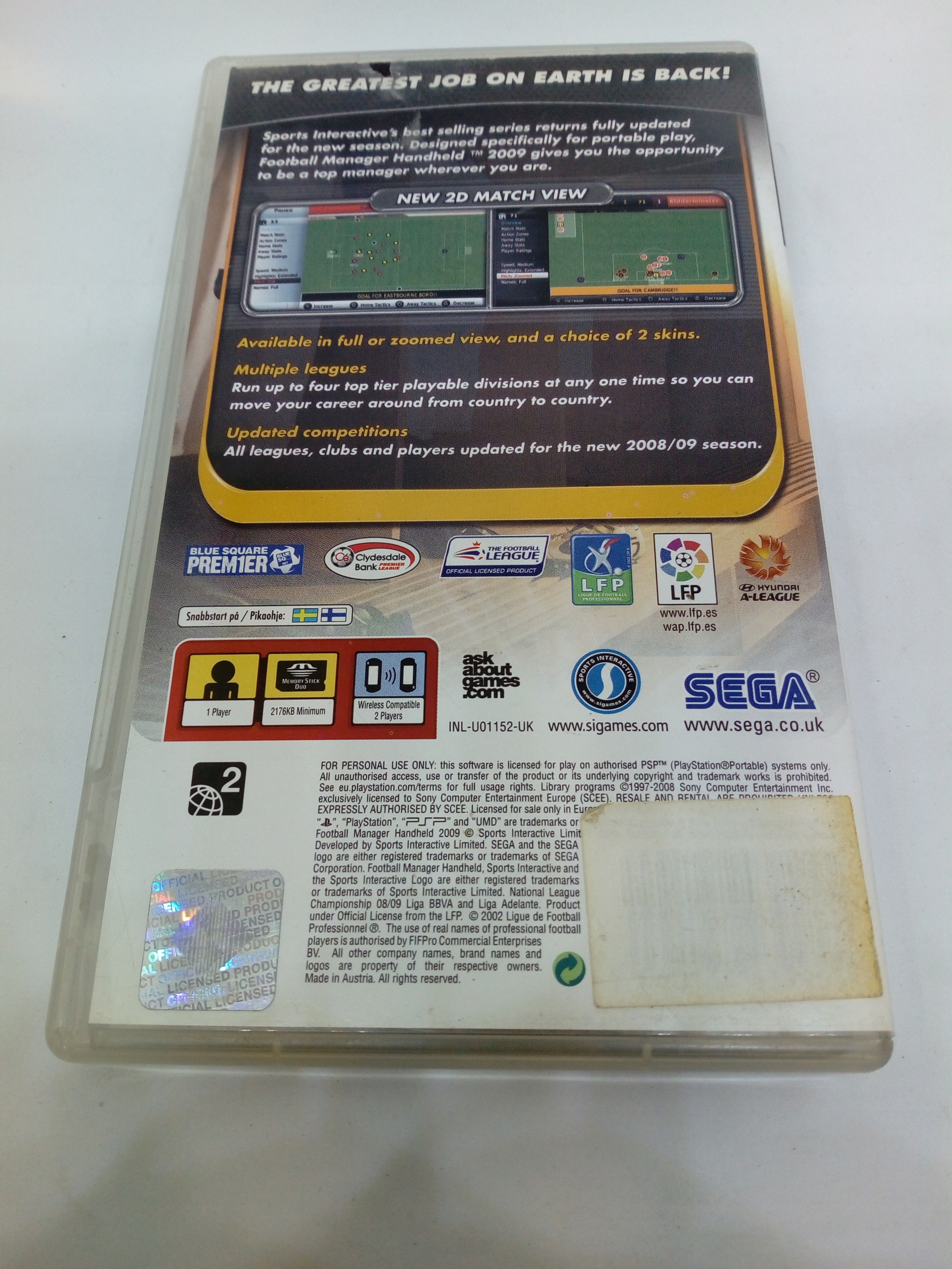 PSP Football Manager Handheld 2009 Granice wiekowe (PEGI) 3