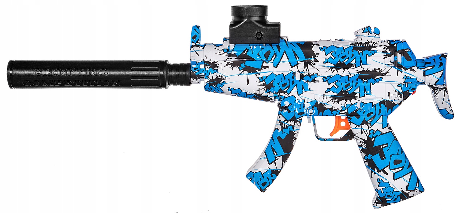 KARABIN PISTOLET AUTOMAT KULKI ŻELOWE MINI MP5 TŁU Seria Elektryk Żelowe MINI MP5 TŁUMIK