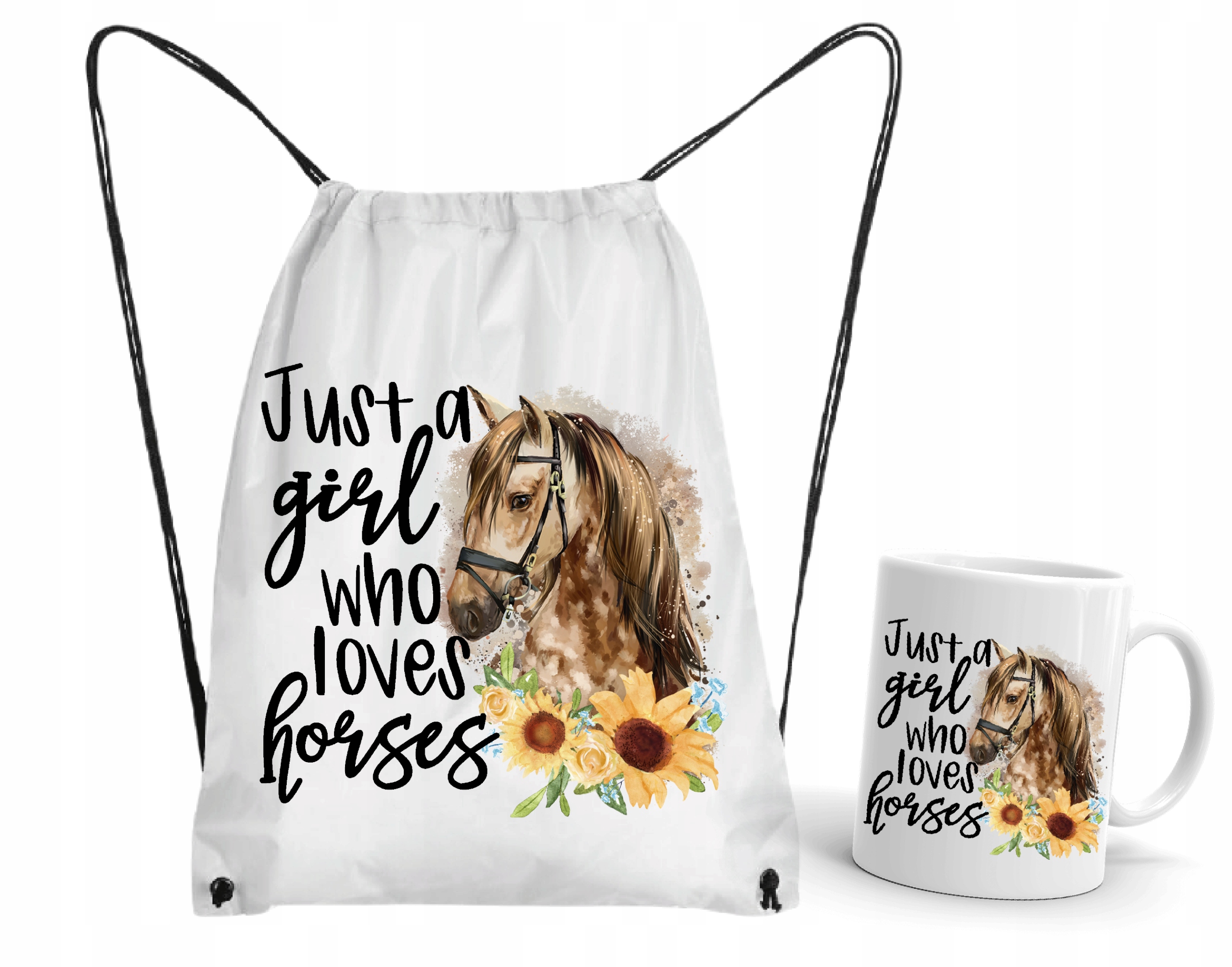 

Zestaw Worek kubek z motywem Konia