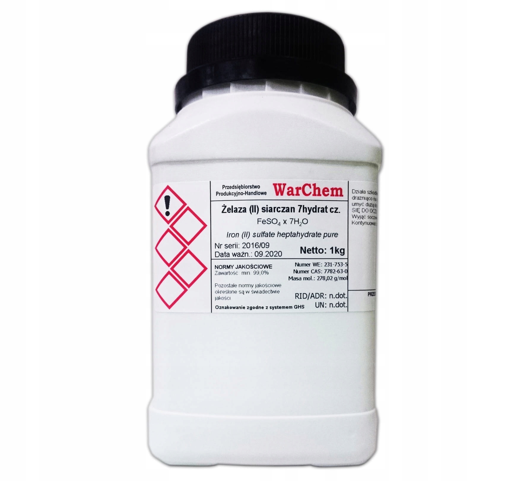 

Siarczan Żelaza (II) 7hydrat czysty 1kg