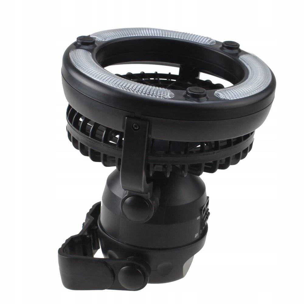 WIATRAK Wentylator Na Baterie z LAMPĄ LED Kemping Moc 5 W