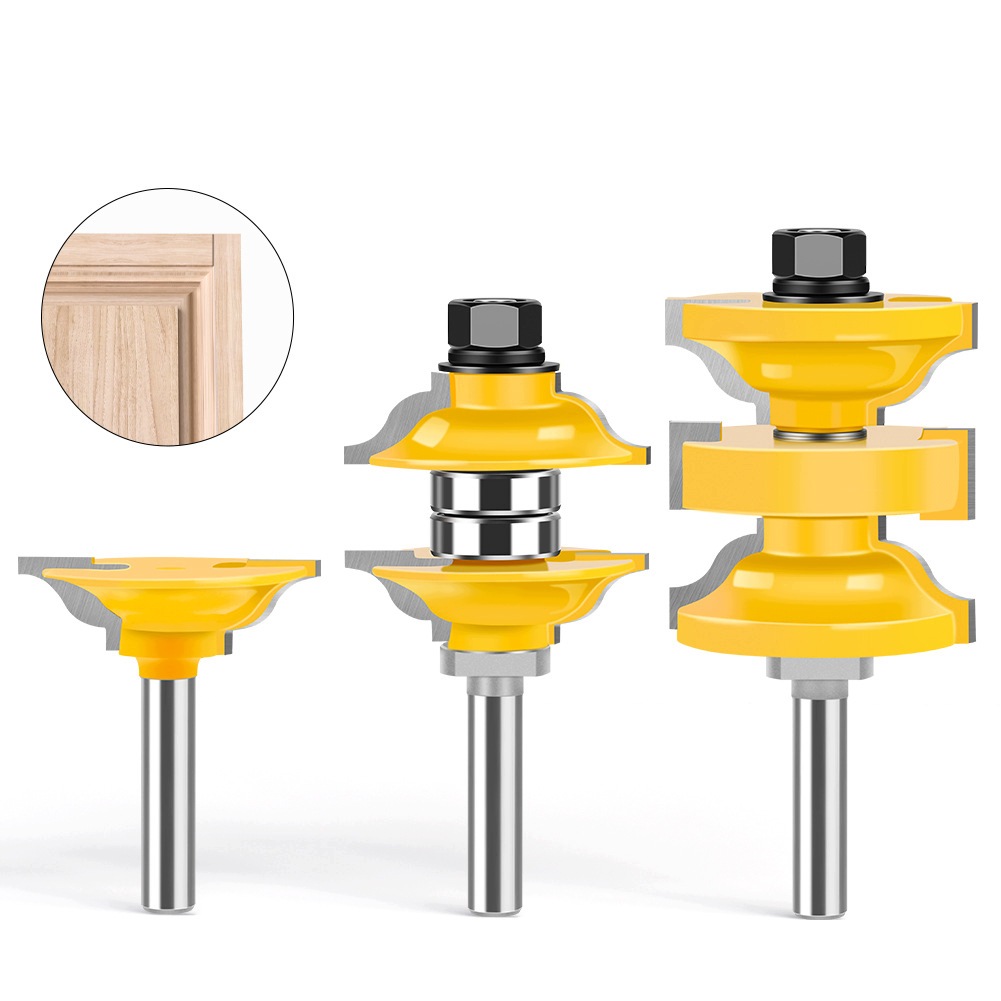 Sada fréz 12mm stopka, 3 sady prodloužený čepový drážkovací fréza
