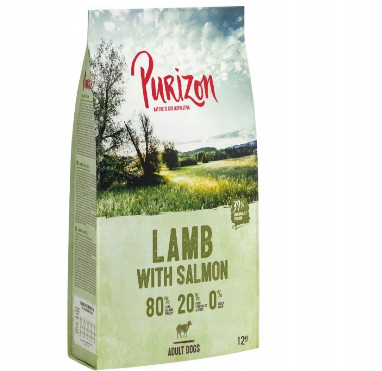 Levně Purizon Adult, jehněčí a losos, bez obilovin, 12 kg
