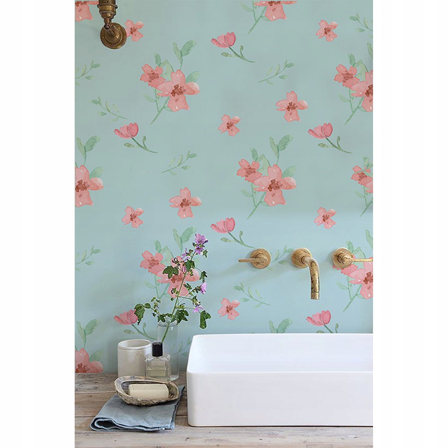 

Tapeta do salonu Naturalny kwiatowy wzór 290x290cm
