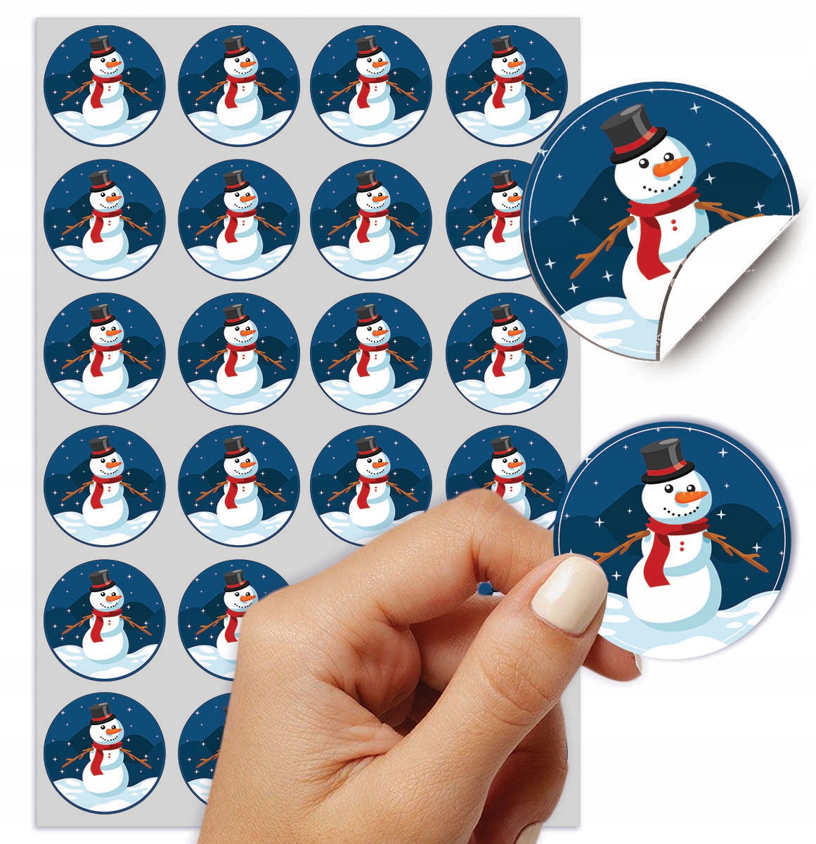 NAKLEJKI ŚWIĄTECZNE WESOŁYCH ŚWIĄT OZDOBNE NA PREZENTY ŚWIĘTA ZESTAW 24 SZT