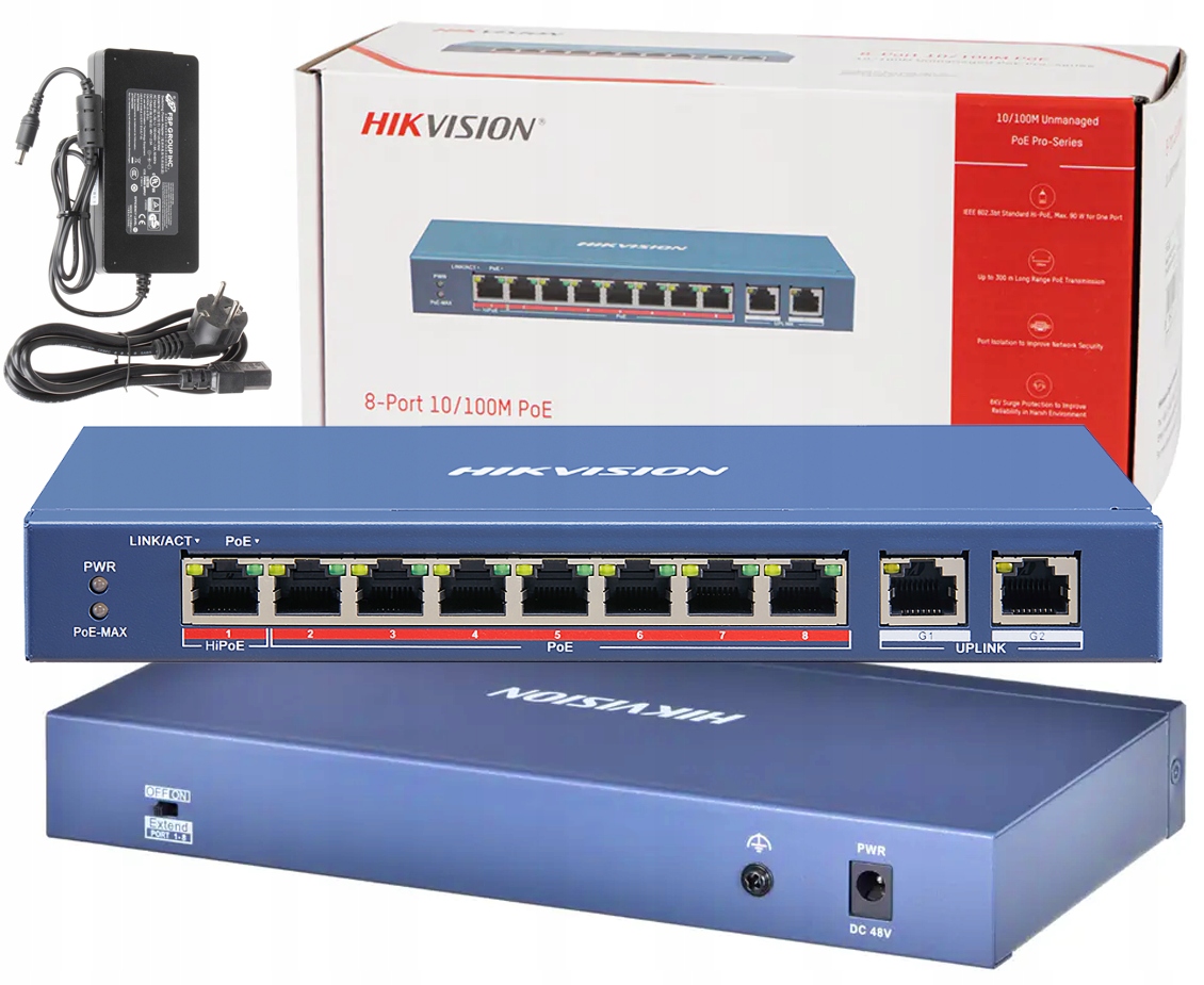 Switch PoE Hikvision DS-3E0310HP-E 8x PoE 2x Uplink 110W HiPoE