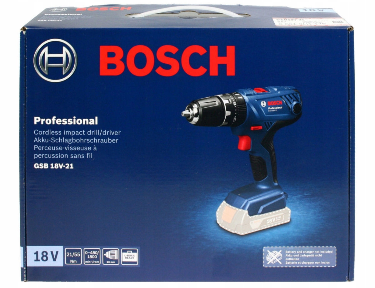 WKRĘTARKA Z UDAREM 55 Nm GSB 18V-21 BOSCH korpus Typ akumulatora Li-Ion