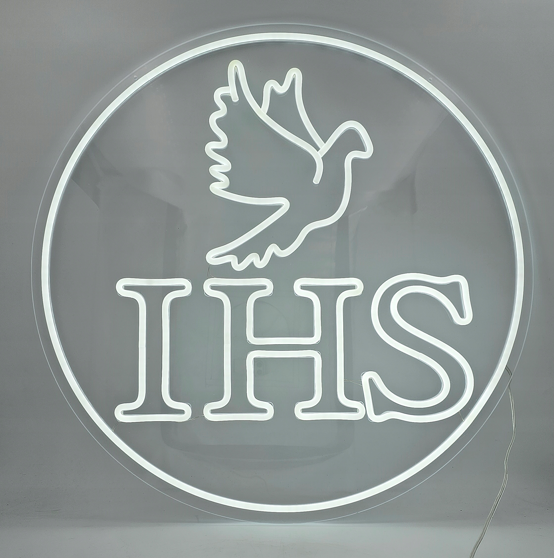 NAPIS LEDOWY GOŁĄBEK IHS LED PODŚWIETLANY ⌀ 60cm KOMUNIA ŚWIĘTA Marka inna marka