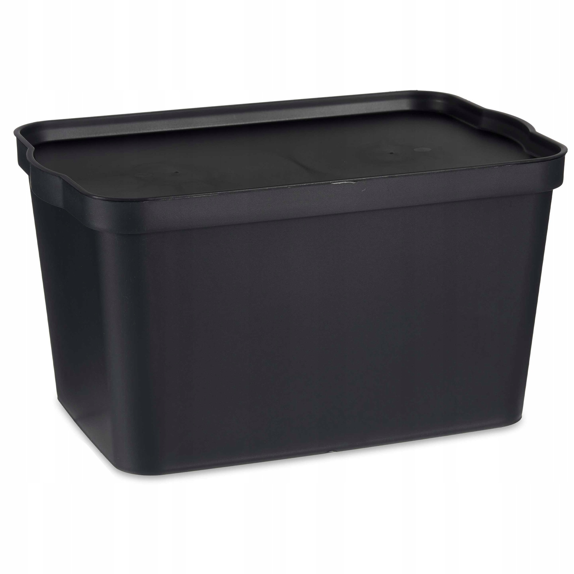 Nádoba S Víkem Černá Uzavíratelná Kompaktní 24 L 45 X 24,5 X 29,3 CM