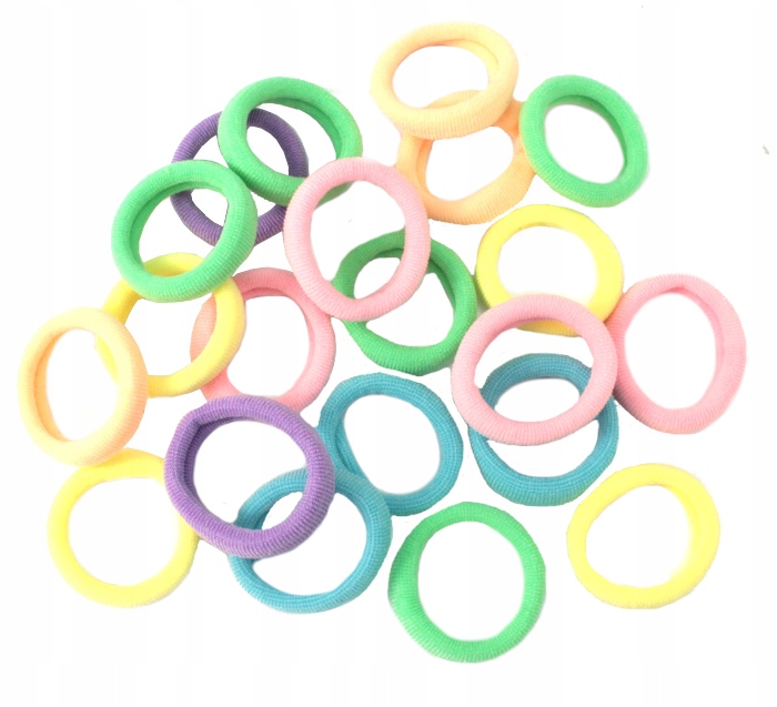 GUMKI DO WŁOSÓW LYCRA 3 cm PASTELE 20 SZTUK